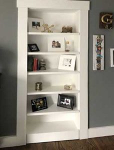 Custom built-in bookcase-display unit