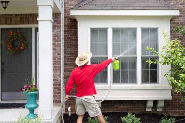 Power-washing your home exterior and driveway is a good spring project