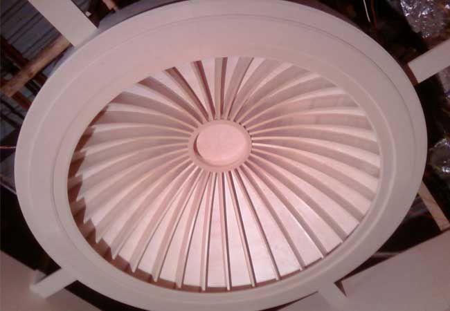 Circular medallion accent on ceiling