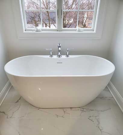 A beautiful remodeled bathroom in Allendale, New Jersey.