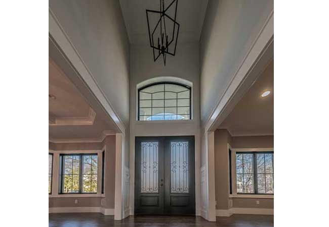 Dramatic two-story entry foyer