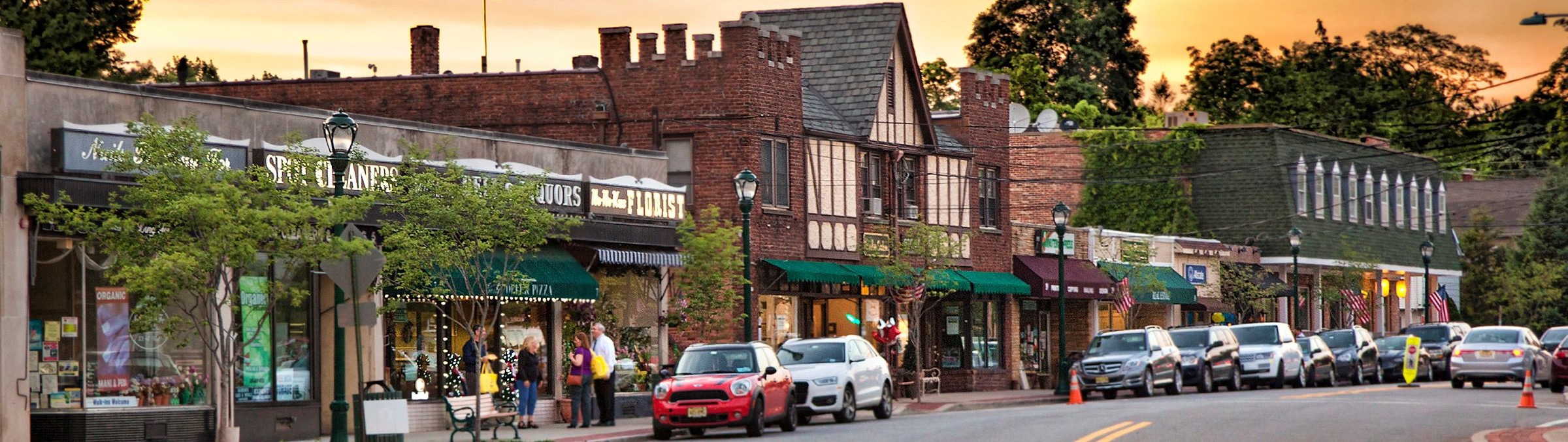 Downtown view of Ho-Ho-Kus, New Jersey.
