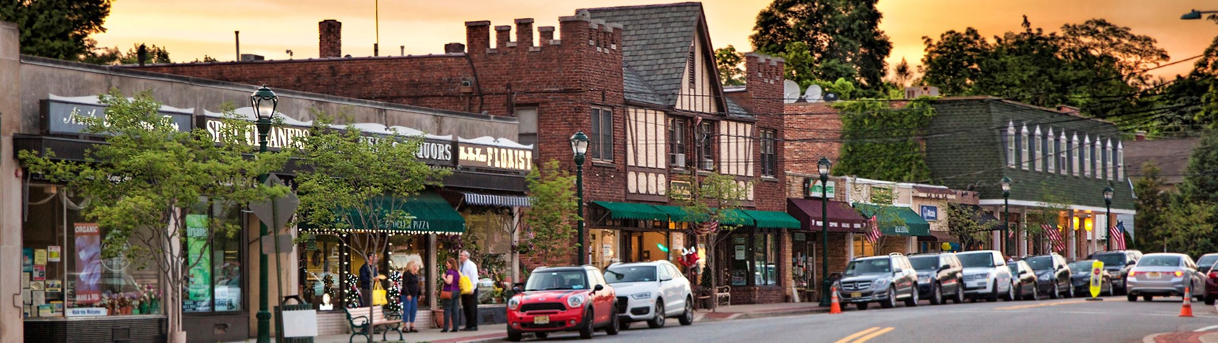 Downtown view of Ho-Ho-Kus, New Jersey.