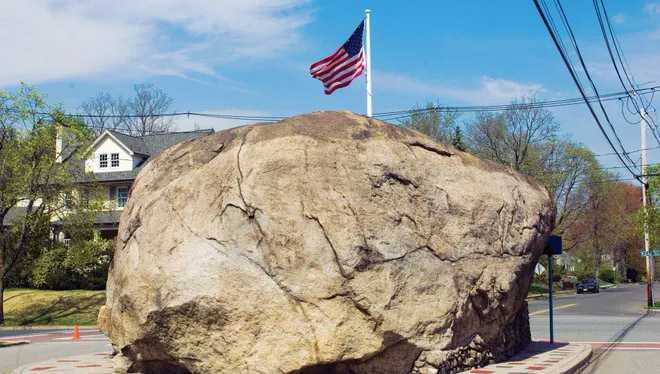 Glen Rock's famous boulder in New Jersey