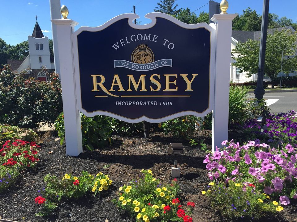 Welcome to Ramsey, New Jersey sign.